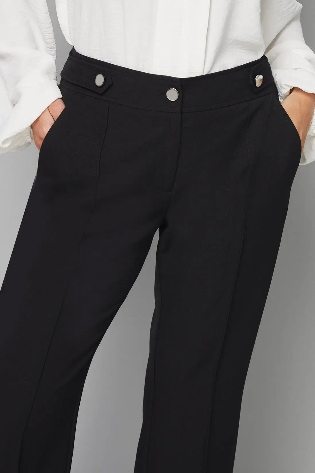 Petite Black Smart Bootcut Leg Trousers