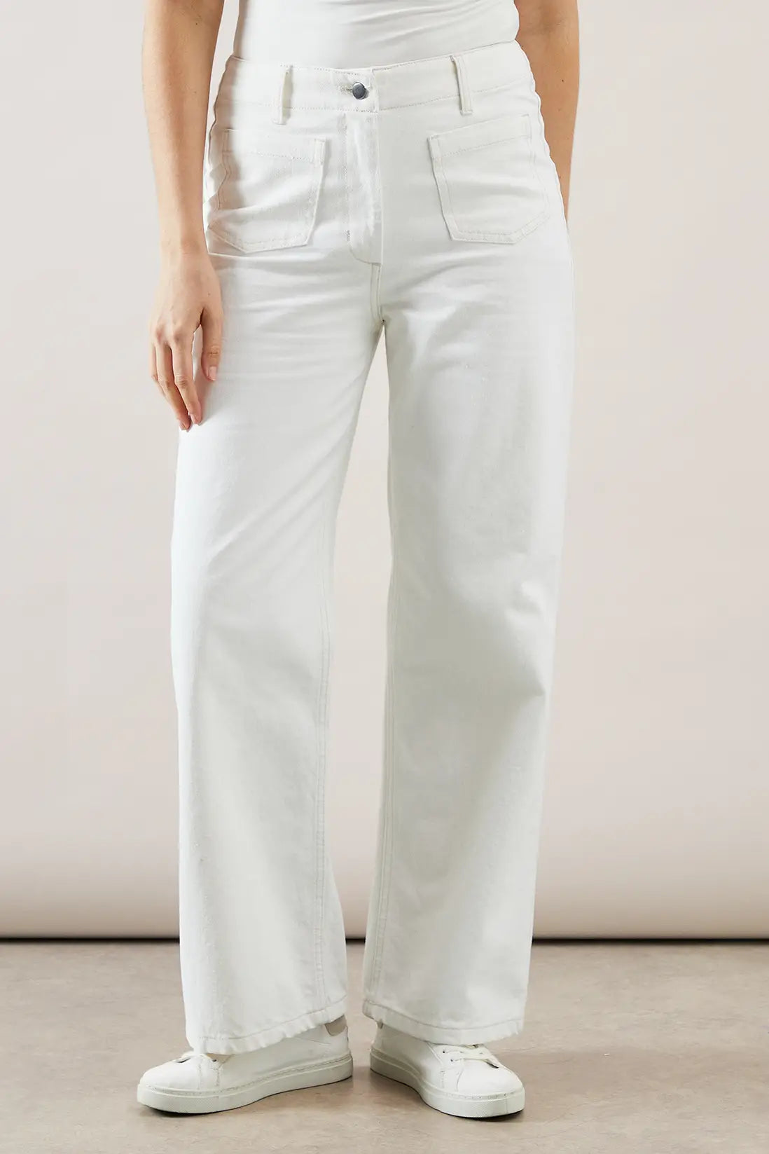 Denim Straight Leg Pocket Jeans