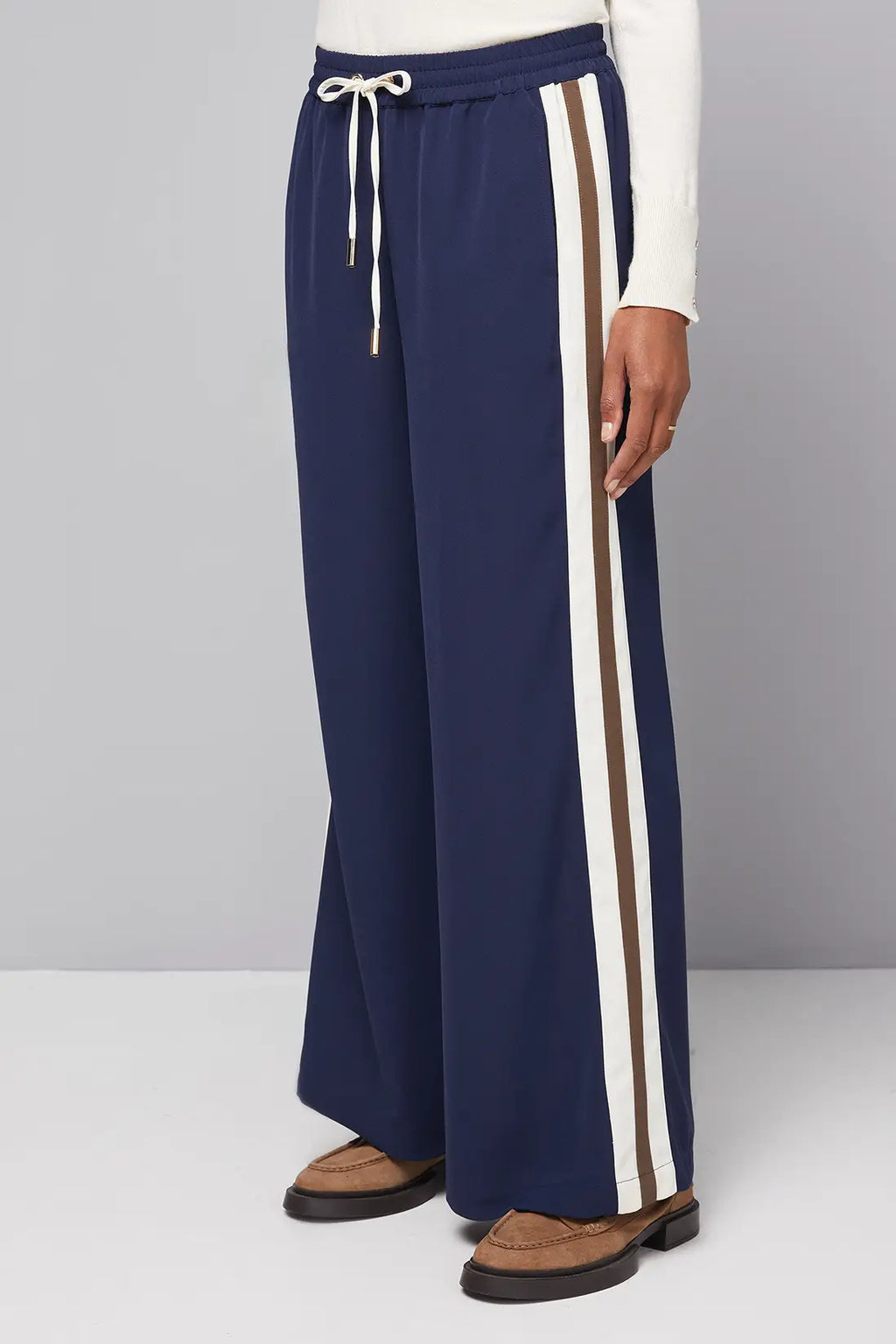 Navy Contrast Side Stripe Trouser