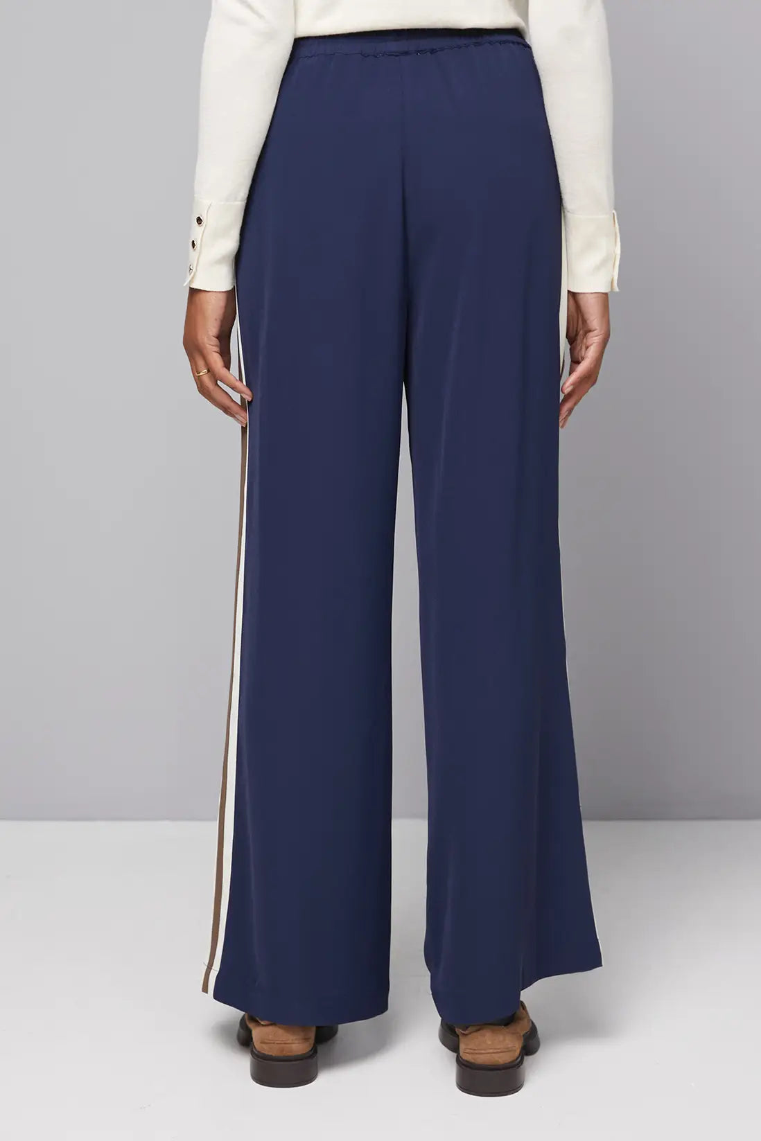 Navy Contrast Side Stripe Trouser