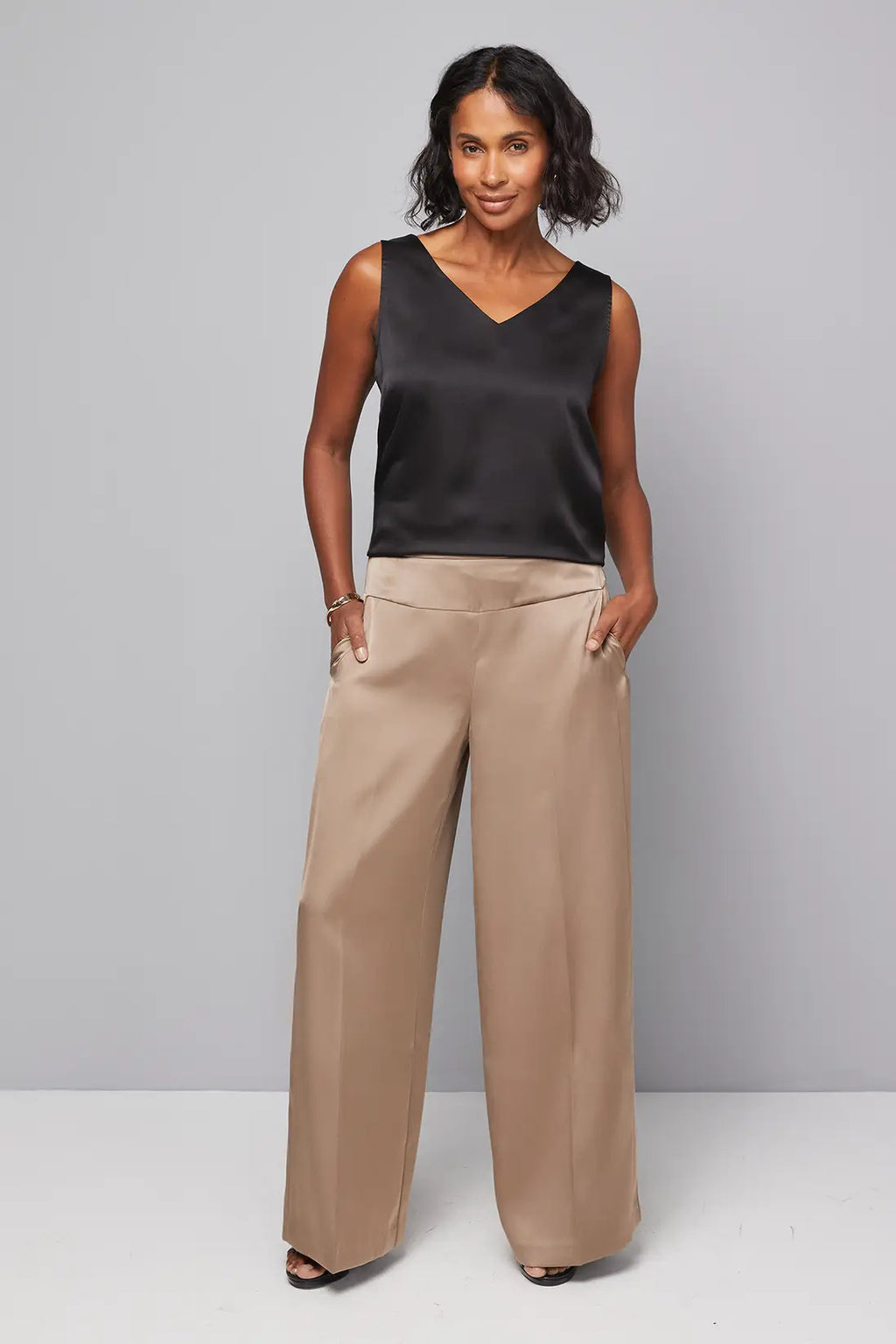 Forest Wide Leg Side Seam Detail Trouser