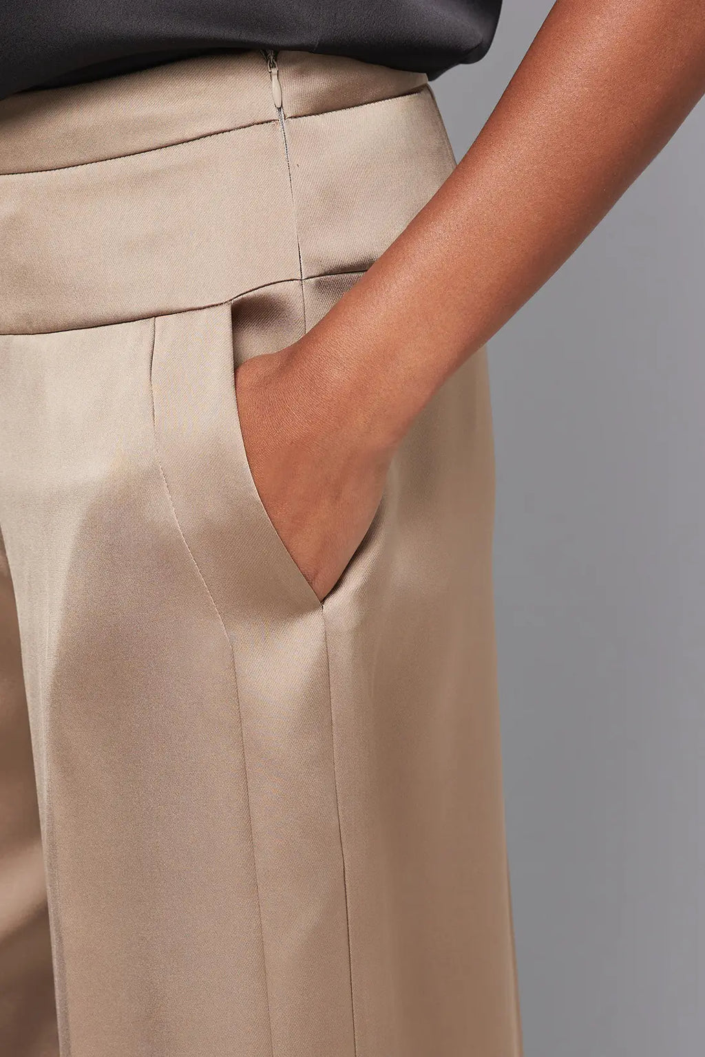 Forest Wide Leg Side Seam Detail Trouser