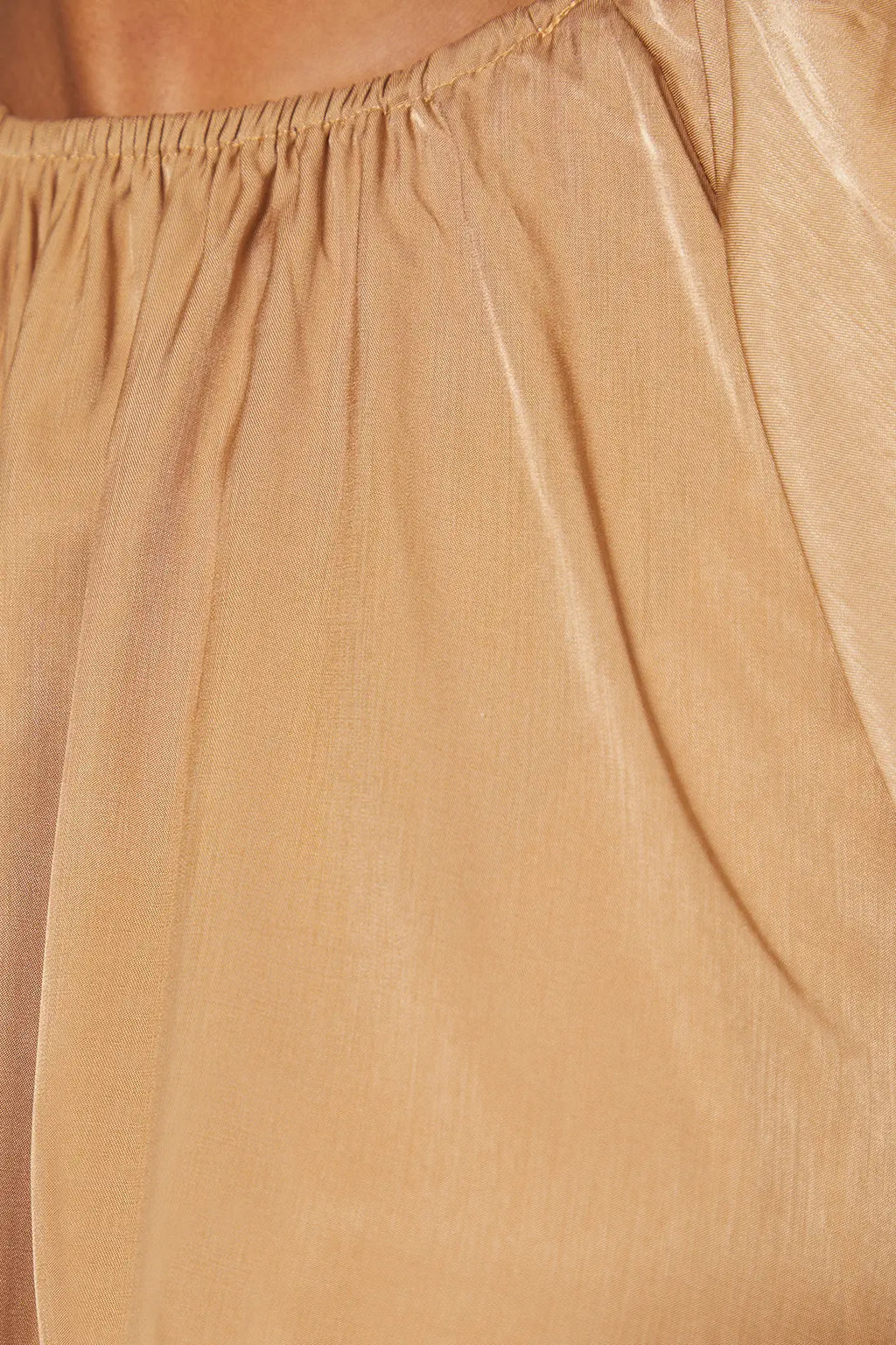 Gathered Puff Hem Blouse