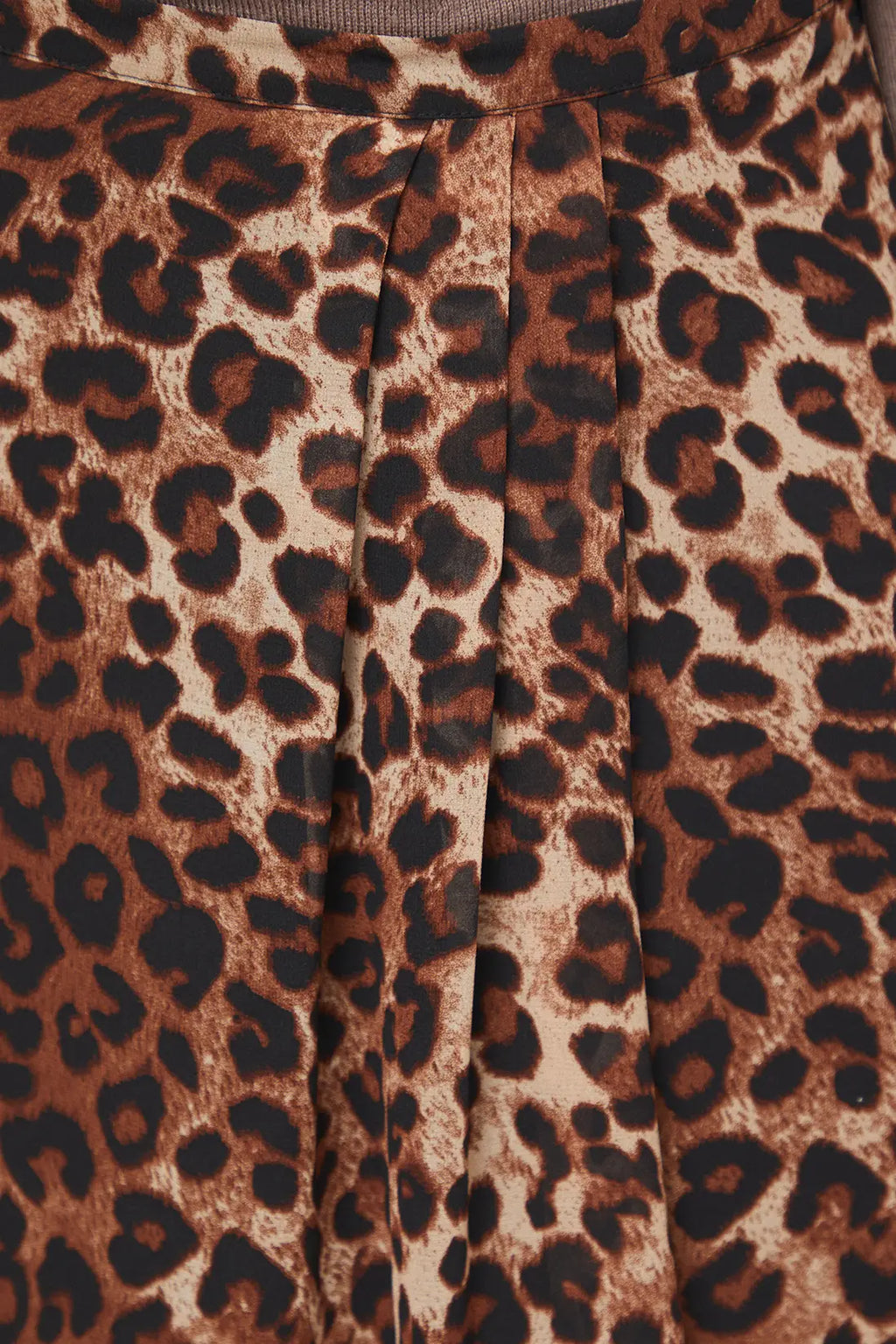 Black Leopard Chiffon Asymmetric Midi Skirt