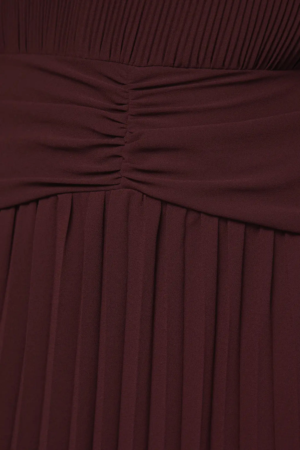 Pleated Flare Sleeve Waist Detail Midi Dress