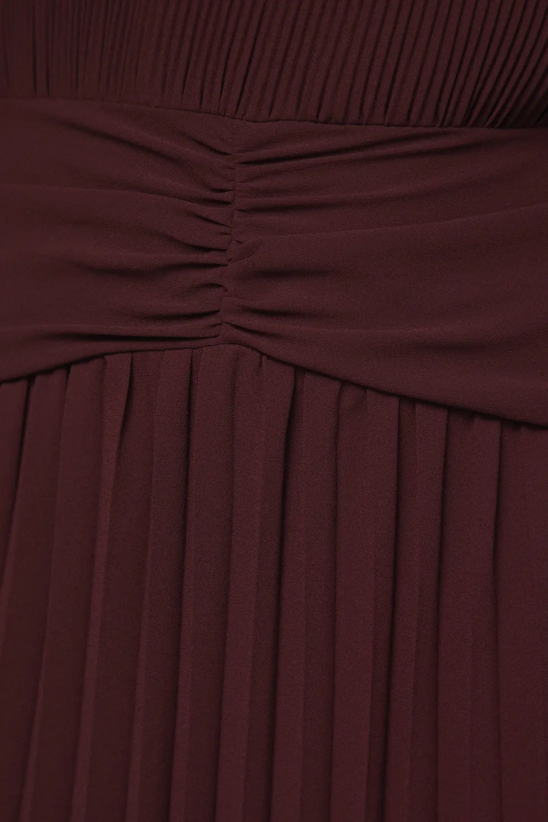 Pleated Flare Sleeve Waist Detail Midi Dress