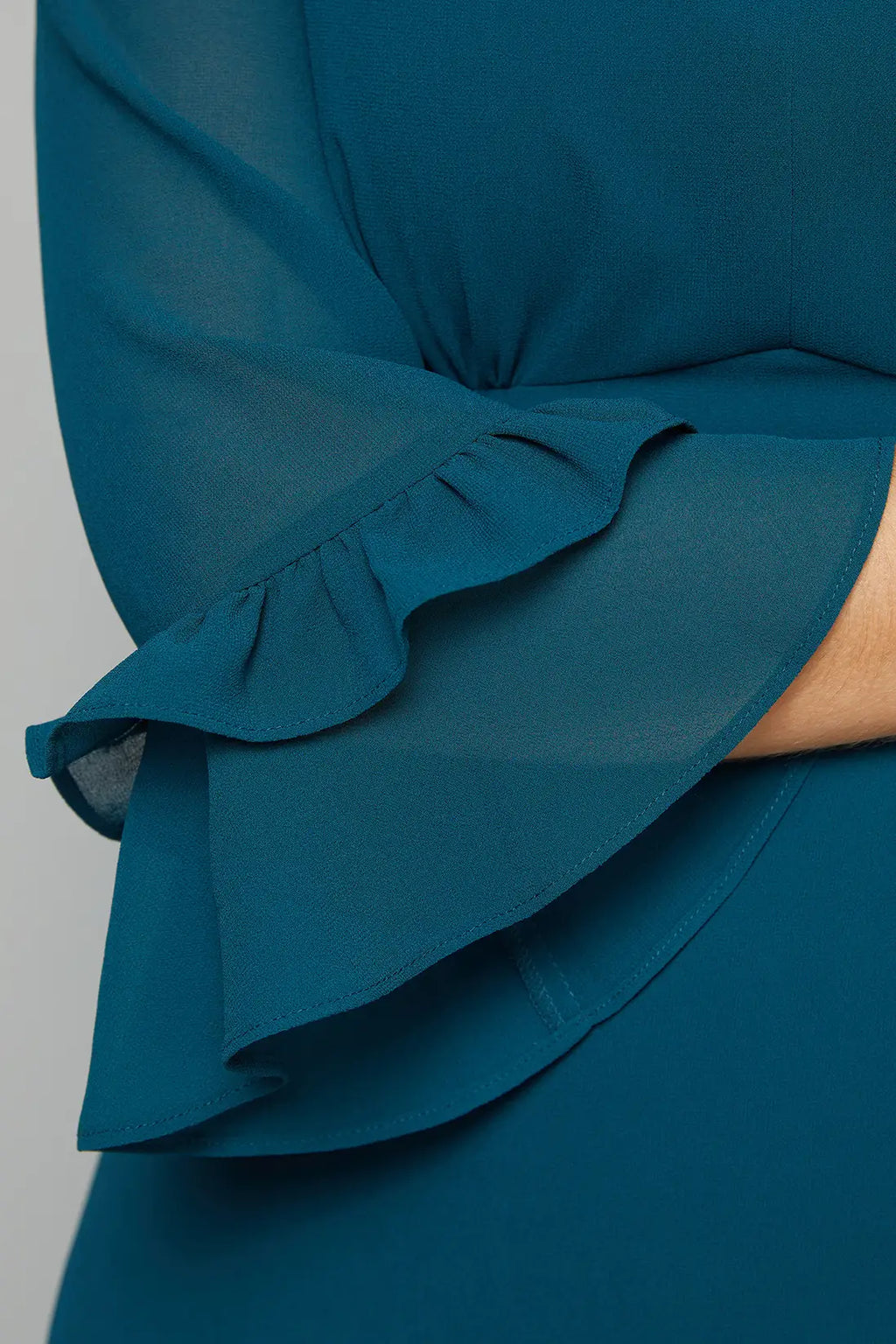 Flute Sleeve Midi Dress