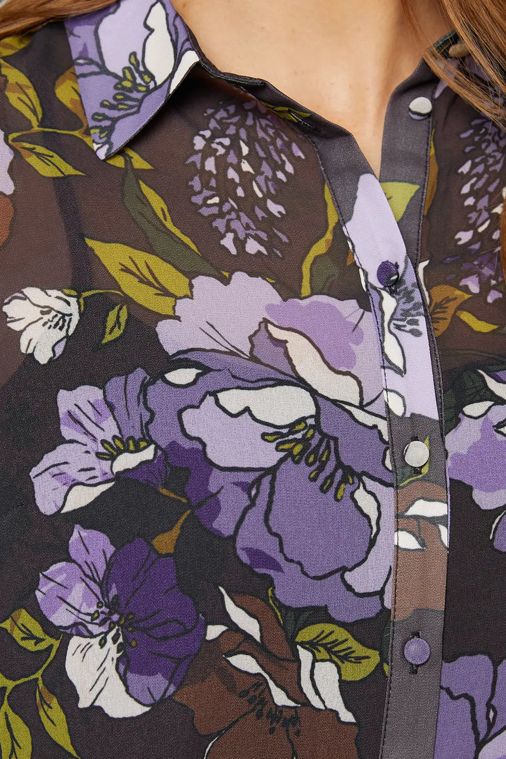 Black Floral High Low Hem Longline Shirt