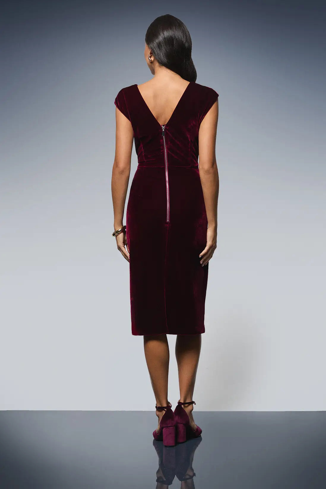 Occasion Velvet Twist Pencil Dress