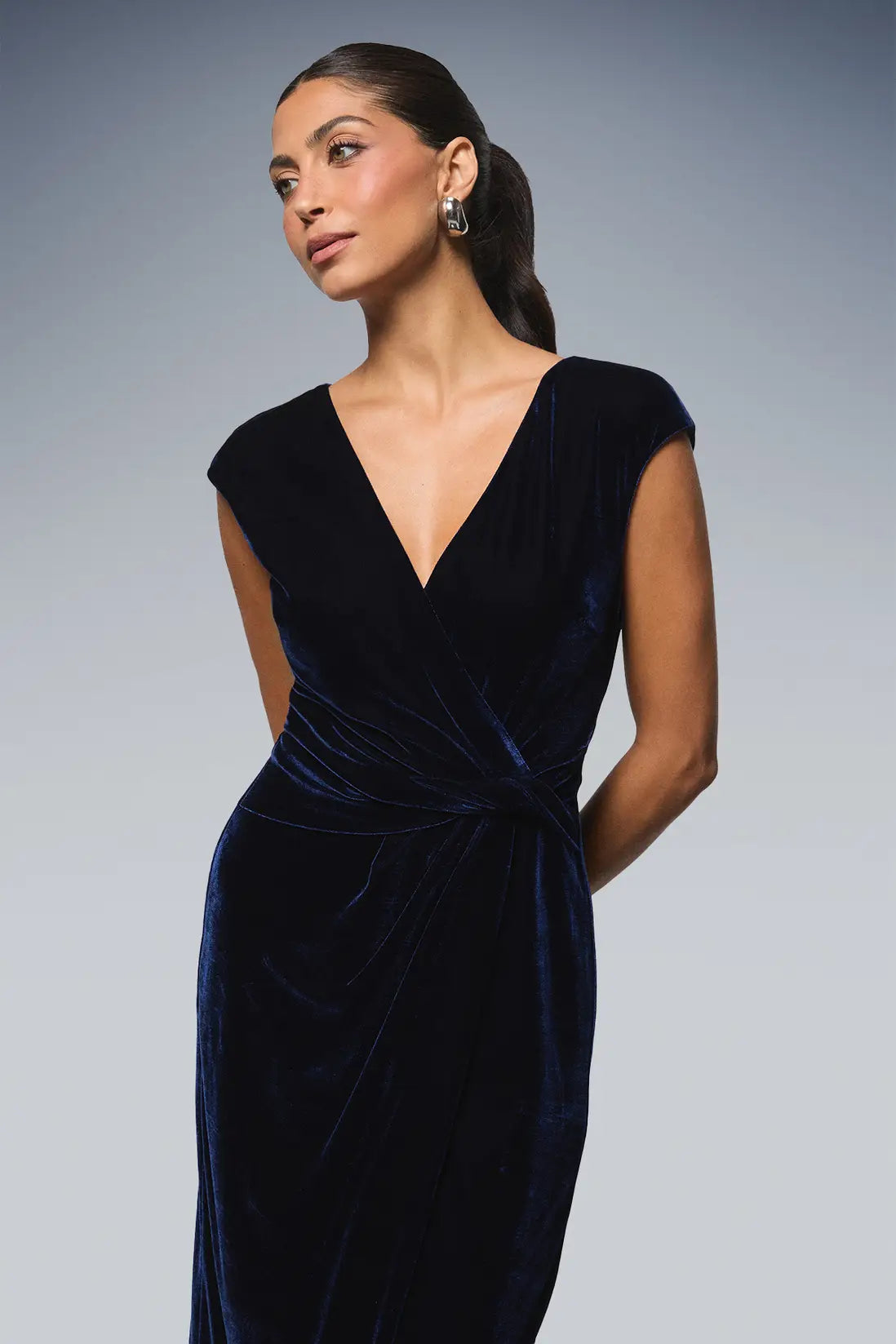 Occasion Velvet Twist Pencil Dress