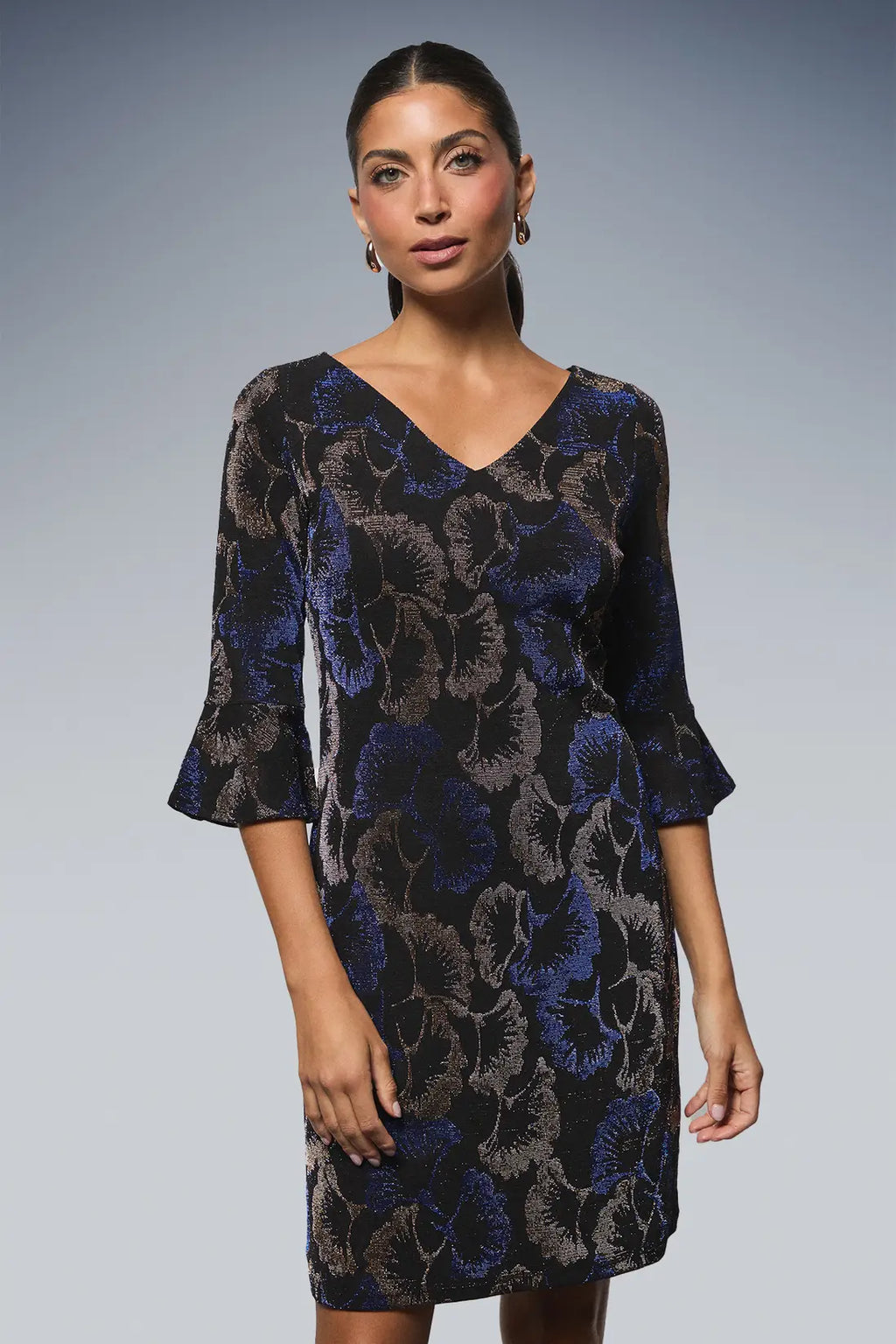 Occasion Glitter Jersey Ruffle Shift Dress