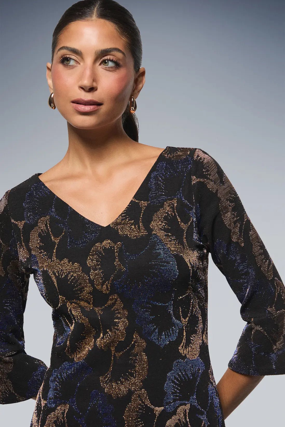 Occasion Glitter Jersey Ruffle Shift Dress