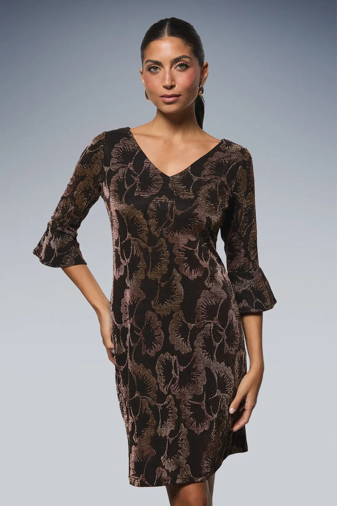 Occasion Glitter Jersey Ruffle Shift Dress