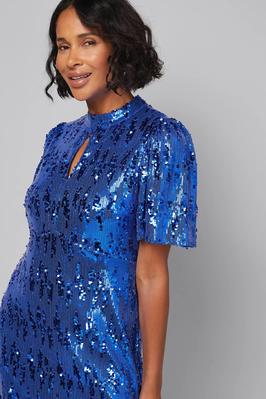 Sequin High Neck Shift Dress