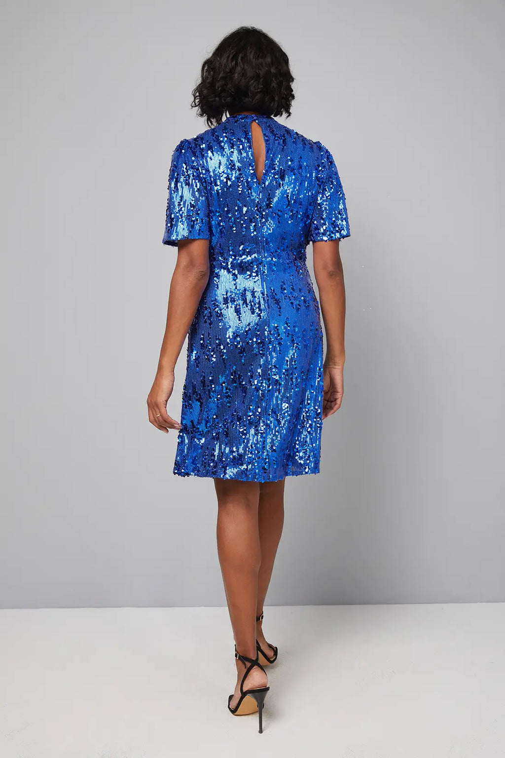 Sequin High Neck Shift Dress